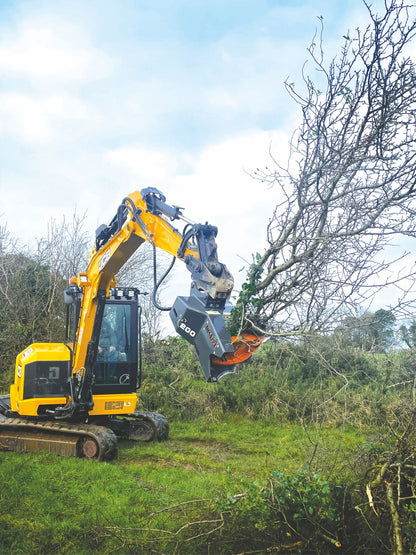 MDE Machinery | Tree Shear With Buncher | Model Koala 150T To Koala 550T | Cutting Capacity 6" To 21.5" Inches | Machine Size 1.5-40 Ton | For Excavator