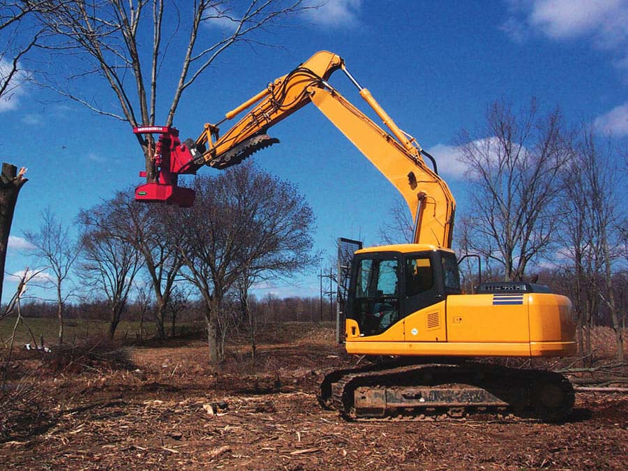 Fecon Tree Shear | Model FBSD1500SS & Bobcat Setup | Cutting Capacity 15" | 15–23 GPM | For Skid Steer & Compact Track Loader