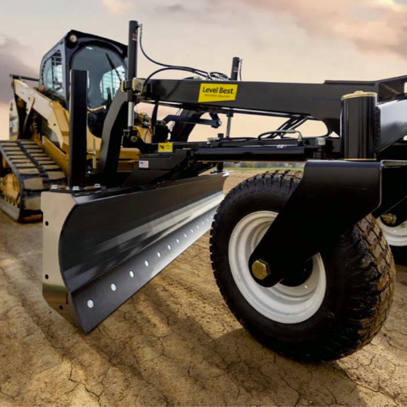 Level Best Grading Blade | Model GB108 | Width 108" | 8–30+ GPM | For Skid Steers & Track Loaders