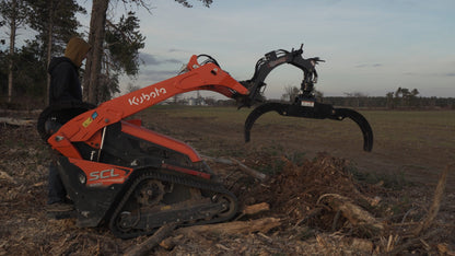 Virnig V20 Mini Skid Steer Rotating Log Grapple | Model CLG | Width 29.4" | Hydraulic Flow 15 To 25 GPM | For Mini Skid Steer