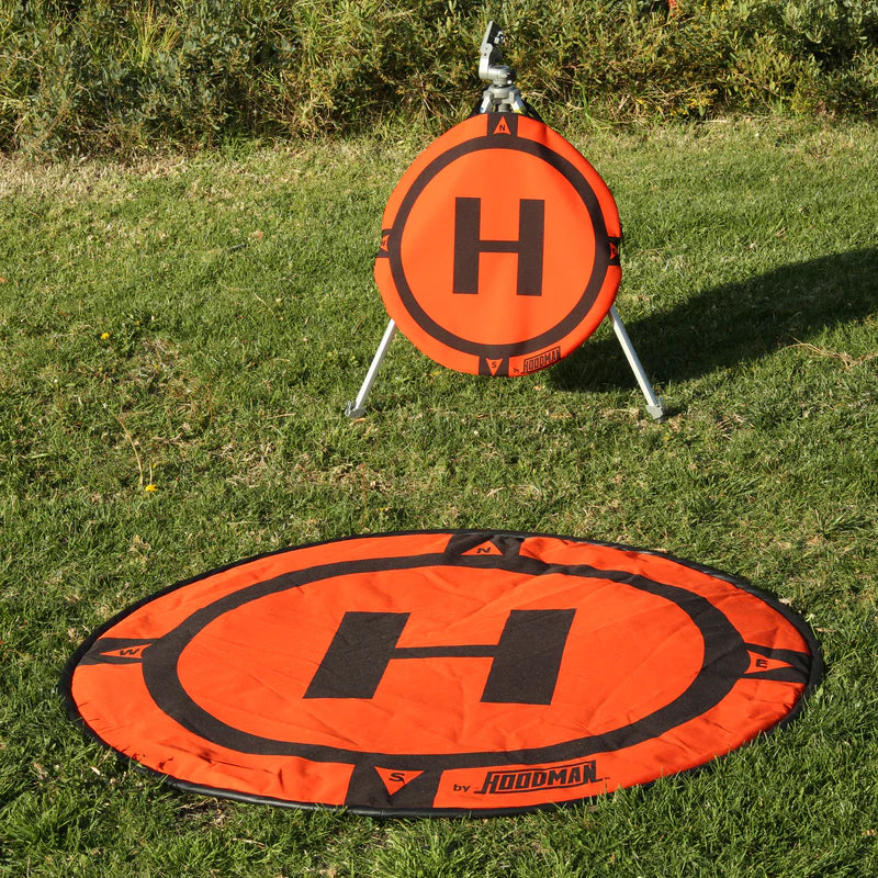 Hoodman Weighted UAV Drone Landing Pad Line | Model HDLP3, HDLP5, HDLP8 | Diameter 3' To 8' | Stable, Portable, Durable For Drones