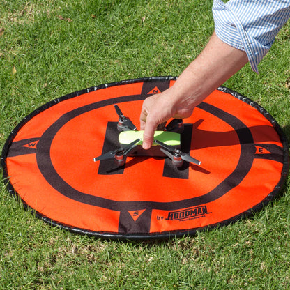 Hoodman Weighted UAV Drone Landing Pad Line | Model HDLP3, HDLP5, HDLP8 | Diameter 3' To 8' | Stable, Portable, Durable For Drones