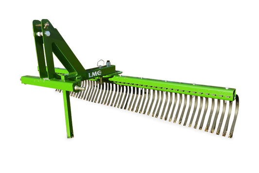 LMC AG 4', 5', 6', 7', & 8' Width Heavy Duty Landscape Rake | With Leg Stand | For Tractors