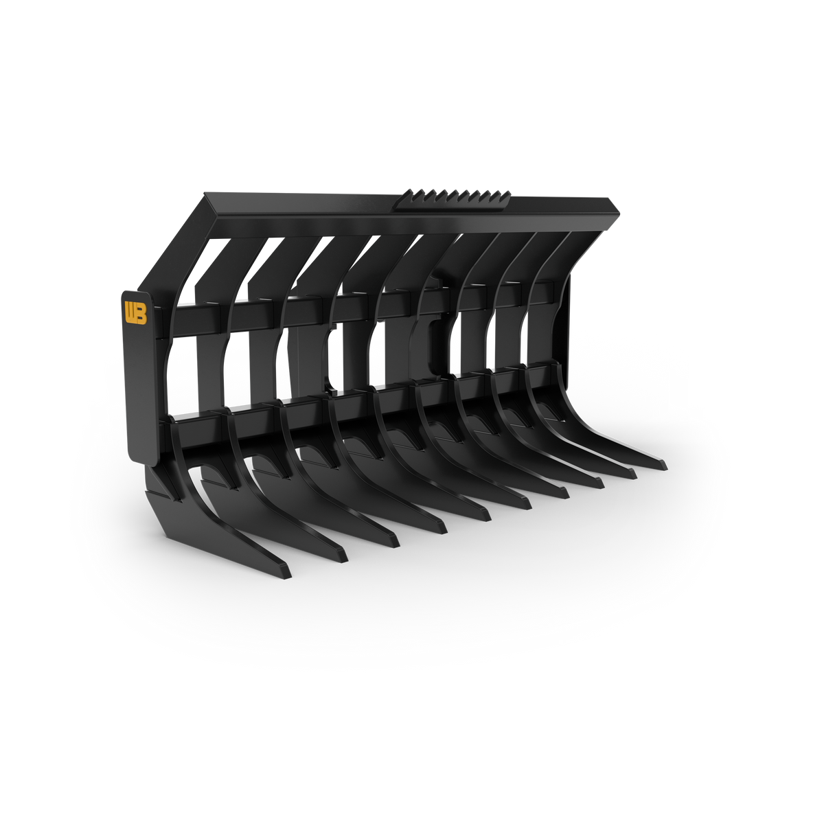 Werk-Brau Loader Grading Rake | Model WL1RK-WL4RK | Width 96"–120" | 20–40 GPM | For Wheel Loaders
