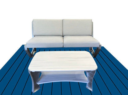 Killer Dock Love Seat | Width 48" | Marine Grade Aluminum | For Dock, Seawall, Deck & Patio