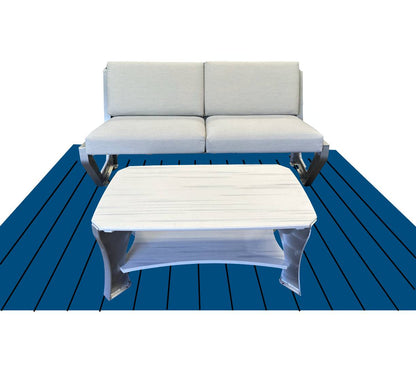 Killer Dock Coffee Table Outdoor Marine Grade Aluminum Furniture | Width 48" | Sunbrella Cushions | Dock, Seawall, Deck & Patio