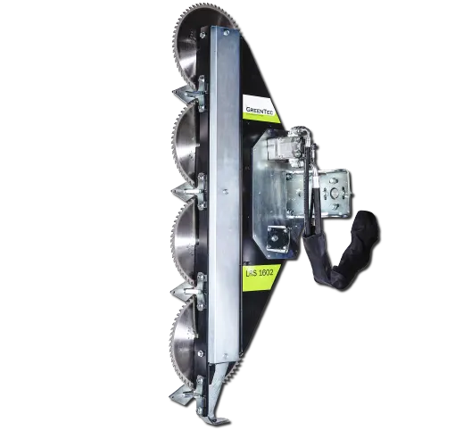 GreenTec Quadsaw | Model LRS-1602 | Working Width 5' 3" inches | Blade speed 2600-2700 RPM | For Excavators