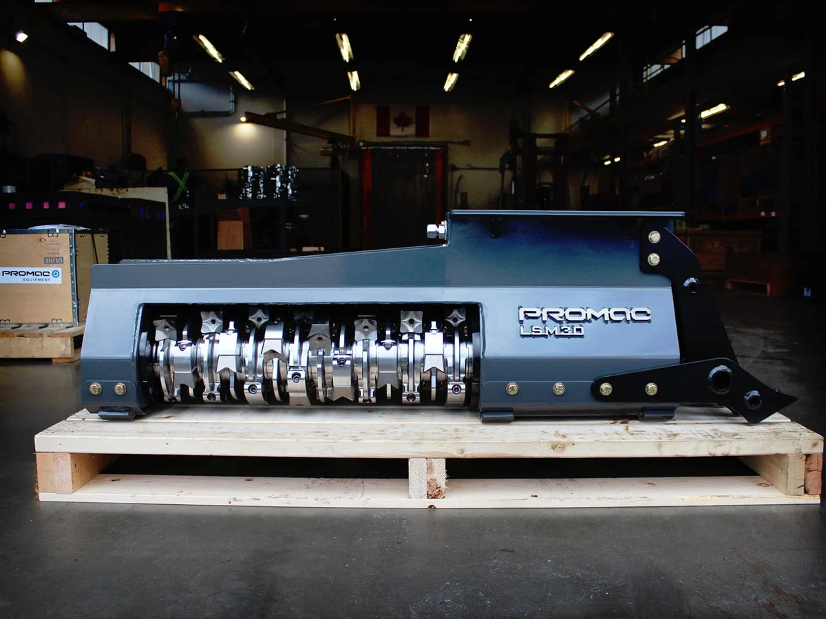 Promac Forestry Mulcher | Model LSM Series | Cutting Width 30" | 10–23 GPM | 5+ Tons | For Mini Excavator