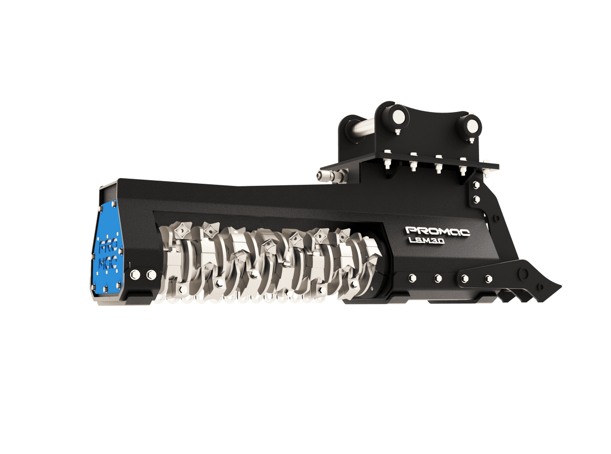 Promac Forestry Mulcher | Model LSM Series | Cutting Width 30" | 10–23 GPM | 5+ Tons | For Mini Excavator