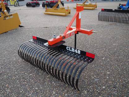 Dirt Dog Compact HD Landscape Rake | CLR Series | Overall Width 48" & 60" | 15-25 HP | For Compact Tractors