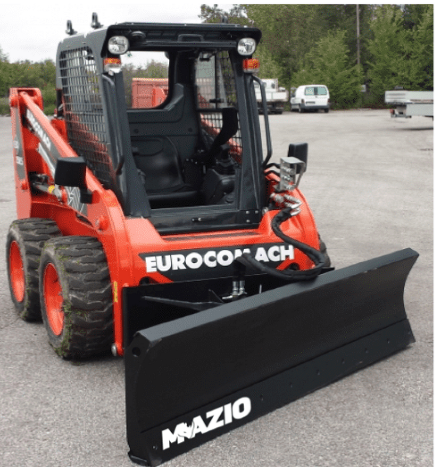 Mazio Dozer Blade | Width 1500 to 2700 mm | Weight 340 to 450 kg | Hydraulic Angling ± 30° | Working Width 1299 to 2330 mm | For Skid Steer Loaders