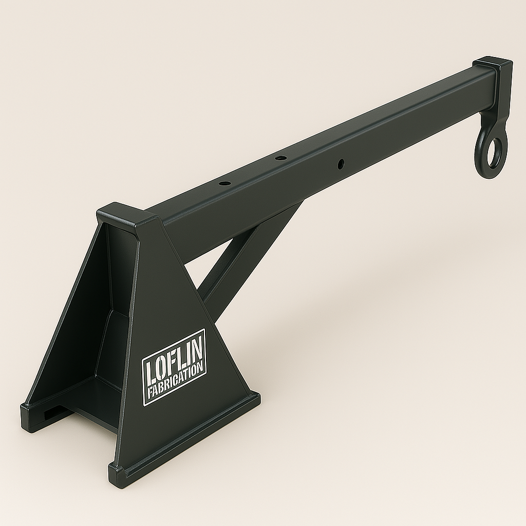 Loflin Fabrication | Teleboom | Hydraulic & Manual | Heavy-Duty Construction | Extended Reach | For Skid Steer