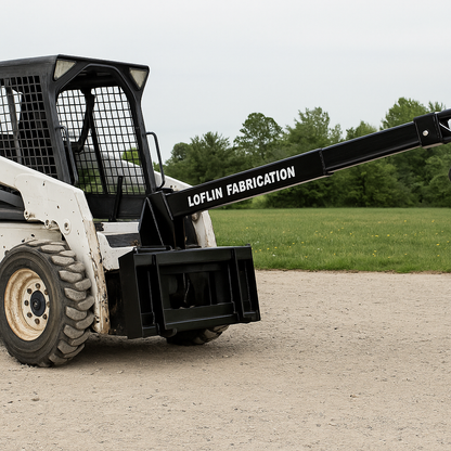 Loflin Fabrication | Teleboom | Hydraulic & Manual | Heavy-Duty Construction | Extended Reach | For Skid Steer