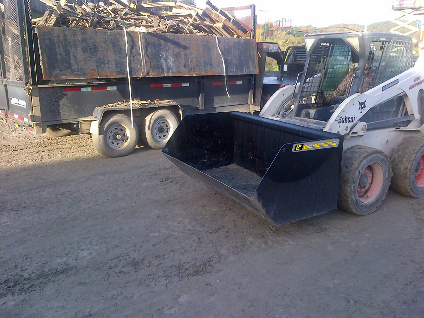 Loflin Fabrication | Trash Bucket | 72" & 84" Width | Reinforced Steel | For Skid Steer Loaders