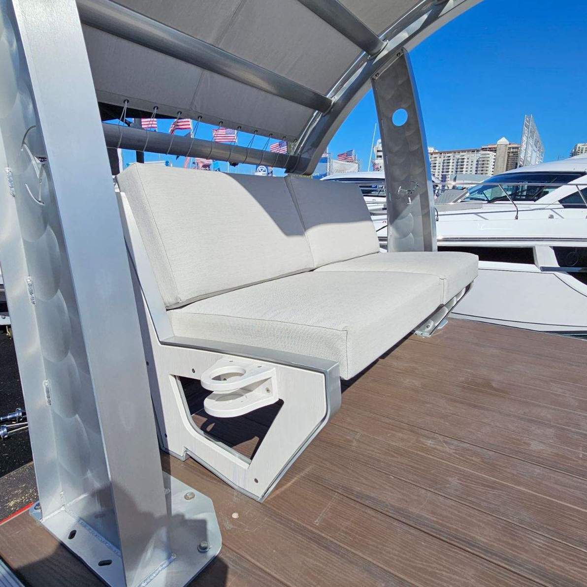 Killer Dock Love Seat | Width 48" | Marine Grade Aluminum | For Dock, Seawall, Deck & Patio