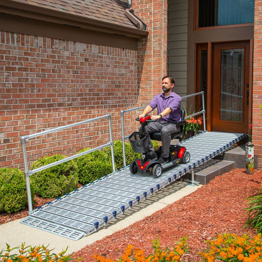 Silver Spring Roll-Tek Modular Aluminum Ramp Kit | Model M36-28-1 | 36" W x 28' L | 1,000 lb Capacity | For Wheelchairs, Scooters & Mobility Access