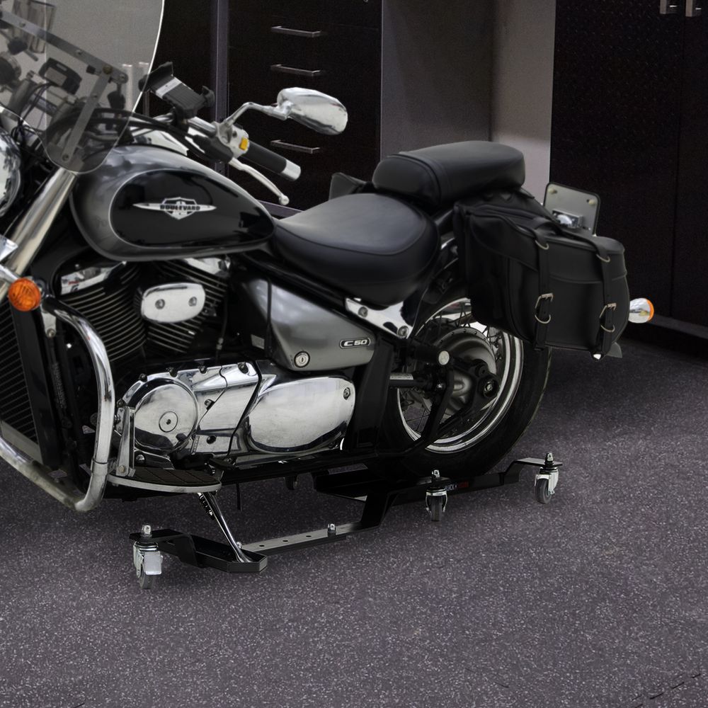 Black Widow Compact Adjustable Motorcycle Dolly | Model MC-ADJ-DOLLY | Width 22.5" | Capacity 800 lb | For Dirt Bikes & Medium Motorcycles