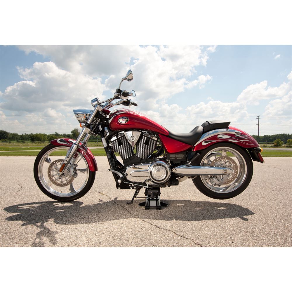Black Widow Motorcycle Jack Lift | Model MC-JACK | Size 6" Wide | Capacity 1,100 lb | For Street, Cruiser, Touring & Sport Motorcycles