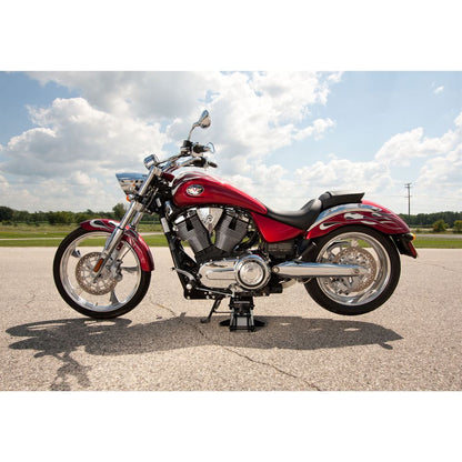 Black Widow Motorcycle Jack Lift | Model MC-JACK | Size 6" Wide | Capacity 1,100 lb | For Street, Cruiser, Touring & Sport Motorcycles