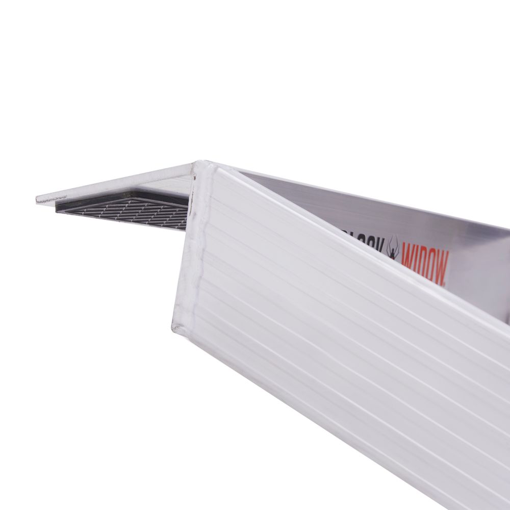 Black Widow Motorcycle Loading Ramp with Steps | Model MC-STEPRAMP-1737 | Width 6' 10.25" Bi-Fold | Ramp Capacity 750 lb. | Step Capacity 400 lb. | For Truck & Trailer