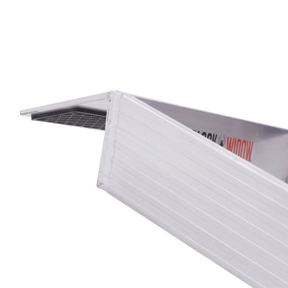 Black Widow Motorcycle Loading Ramp with Steps | Model MC-STEPRAMP-1737 | Width 6' 10.25" Bi-Fold | Ramp Capacity 750 lb. | Step Capacity 400 lb. | For Truck & Trailer