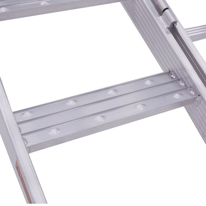 Black Widow Motorcycle Loading Ramp with Steps | Model MC-STEPRAMP-1737 | Width 6' 10.25" Bi-Fold | Ramp Capacity 750 lb. | Step Capacity 400 lb. | For Truck & Trailer