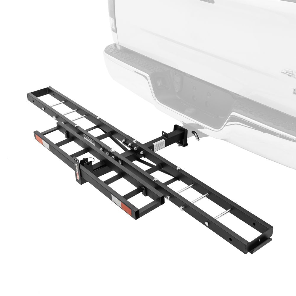 Black Widow Compact Dirt Bike Carrier | Model MCC-300 | Track Size 77" x 7" | Capacity 300 lb | For 2" Class III & IV Hitch Vehicles