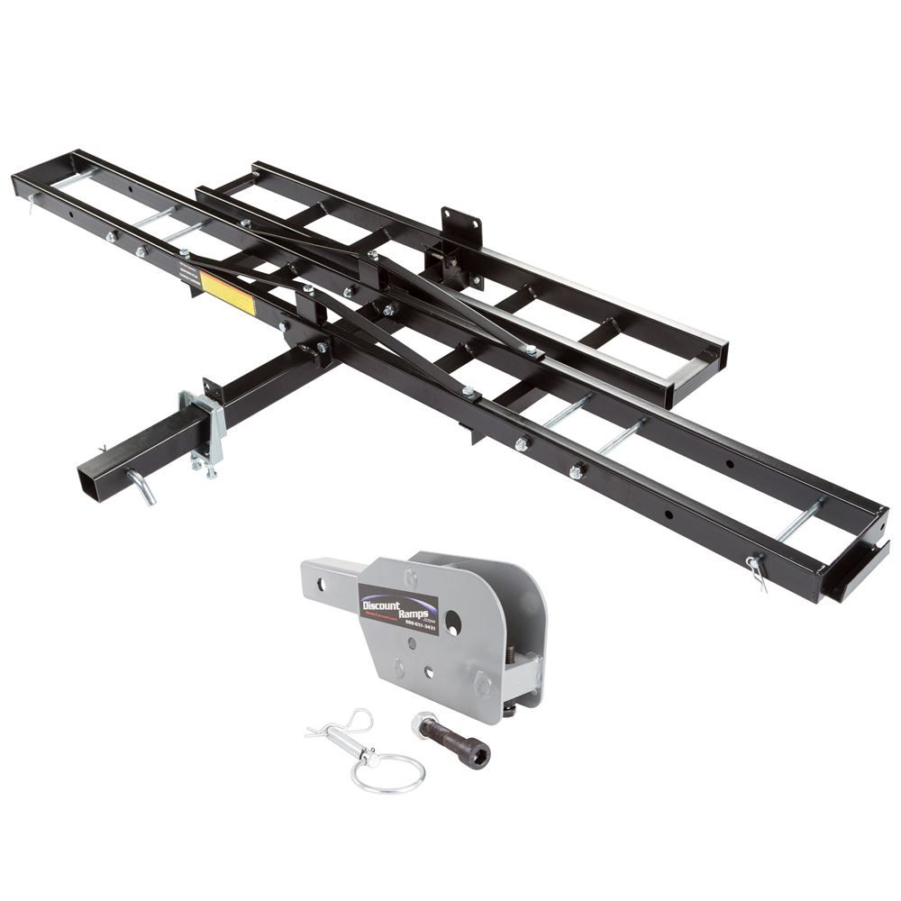 Black Widow Motorcycle Hitch Carrier Non-Folding | Model MCC-500-F | Track Width 6.9" | Capacity 500 lb | Fits Class III & IV 2" Hitches