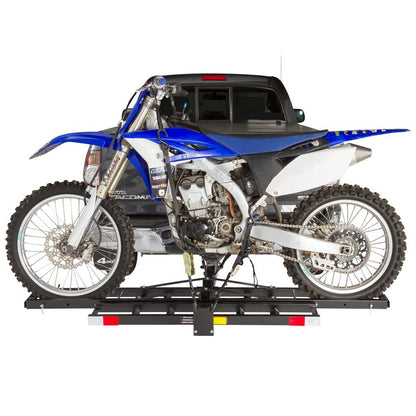 Black Widow Motorcycle Hitch Carrier Non-Folding | Model MCC-500-F | Track Width 6.9" | Capacity 500 lb | Fits Class III & IV 2" Hitches