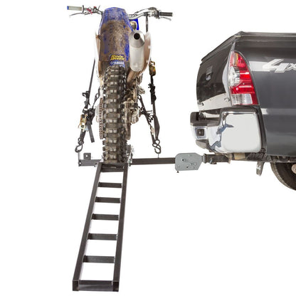 Black Widow Motorcycle Hitch Carrier Non-Folding | Model MCC-500-F | Track Width 6.9" | Capacity 500 lb | Fits Class III & IV 2" Hitches