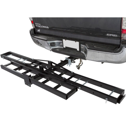 Black Widow Motorcycle Carrier Non-Folding | Model MCC-500 | Track Size 75.75" | Capacity 500 lb | For Class III & IV 2" Hitch Receivers
