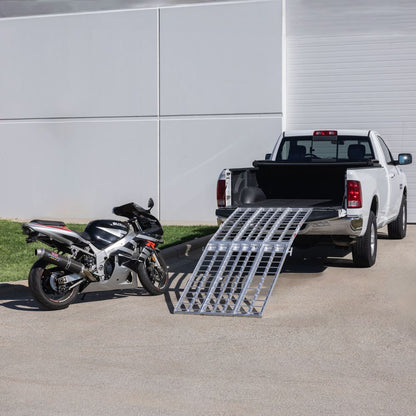 Black Widow 3-Piece Arched Folding Motorcycle Ramp | Models MF-10838 & MF-12038 | Size 38" Wide | Capacity 1,500 lb | For Street, Cruiser & Touring Motorcycles