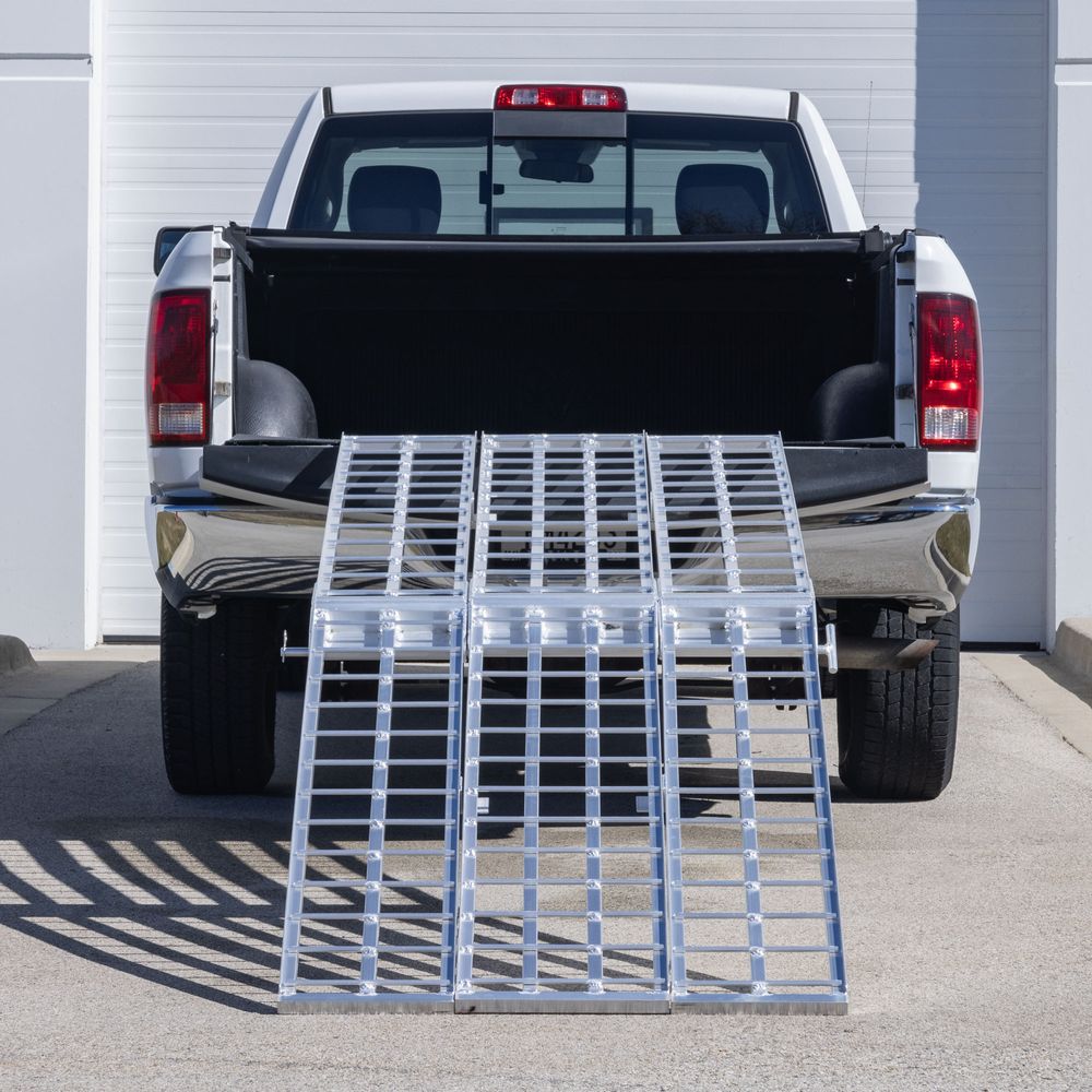 Black Widow 3-Piece Arched Folding Motorcycle Ramp | Models MF-10838 & MF-12038 | Size 38" Wide | Capacity 1,500 lb | For Street, Cruiser & Touring Motorcycles