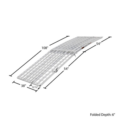 Black Widow 3-Piece Arched Folding Motorcycle Ramp | Models MF-10838 & MF-12038 | Size 38" Wide | Capacity 1,500 lb | For Street, Cruiser & Touring Motorcycles