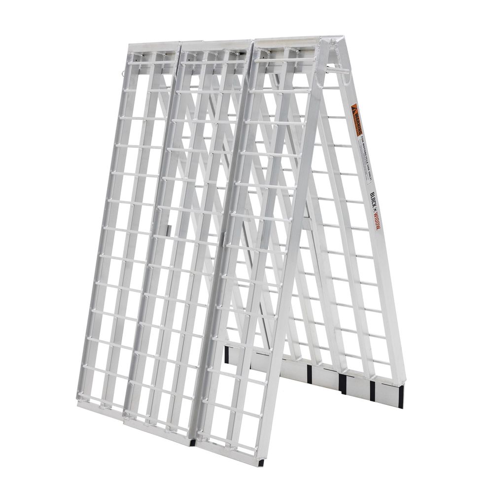 Black Widow 3-Piece Arched Folding Motorcycle Ramp | Models MF-10838 & MF-12038 | Size 38" Wide | Capacity 1,500 lb | For Street, Cruiser & Touring Motorcycles