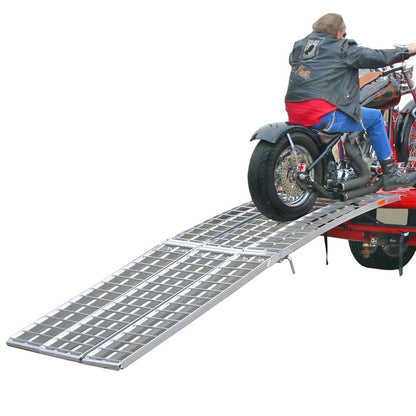 Black Widow 3-Piece Arched Folding Motorcycle Ramp | Models MF-10838 & MF-12038 | Size 38" Wide | Capacity 1,500 lb | For Street, Cruiser & Touring Motorcycles