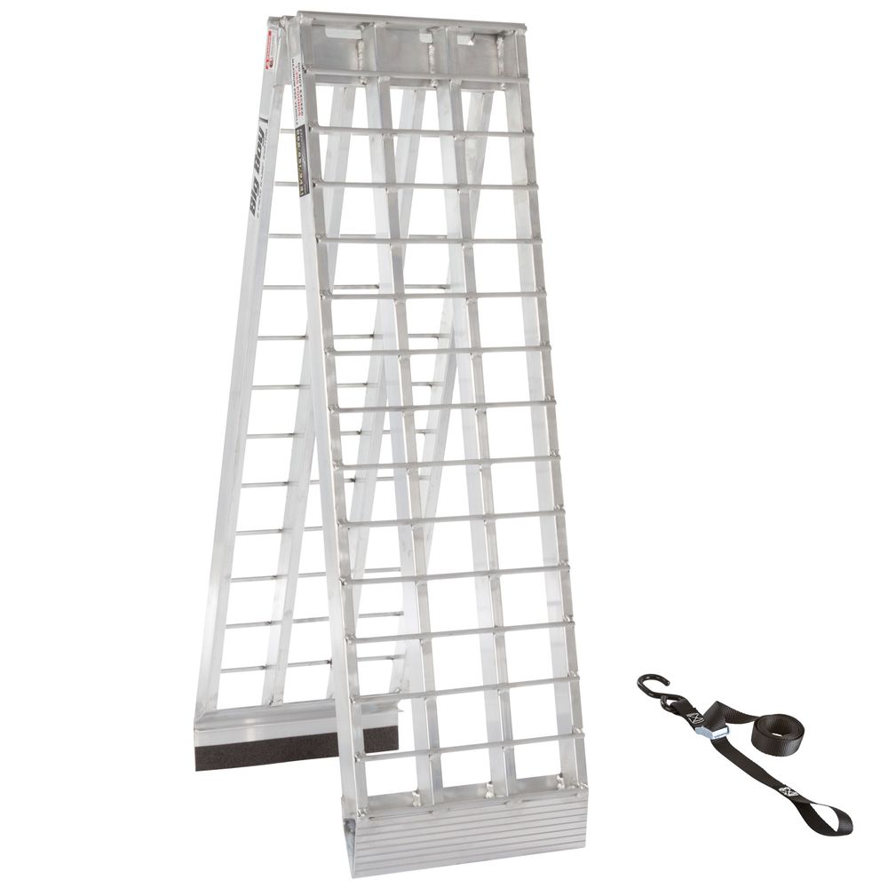 Black Widow Big Boy Extra-Wide Arched Folding Motorcycle Ramp | Models MF1-12019 & MF1-14419| Length 10' & 12' | Capacity 1000 To 1250 lb | Horsepower 4 To 90+ HP | For Trucks & Trailers