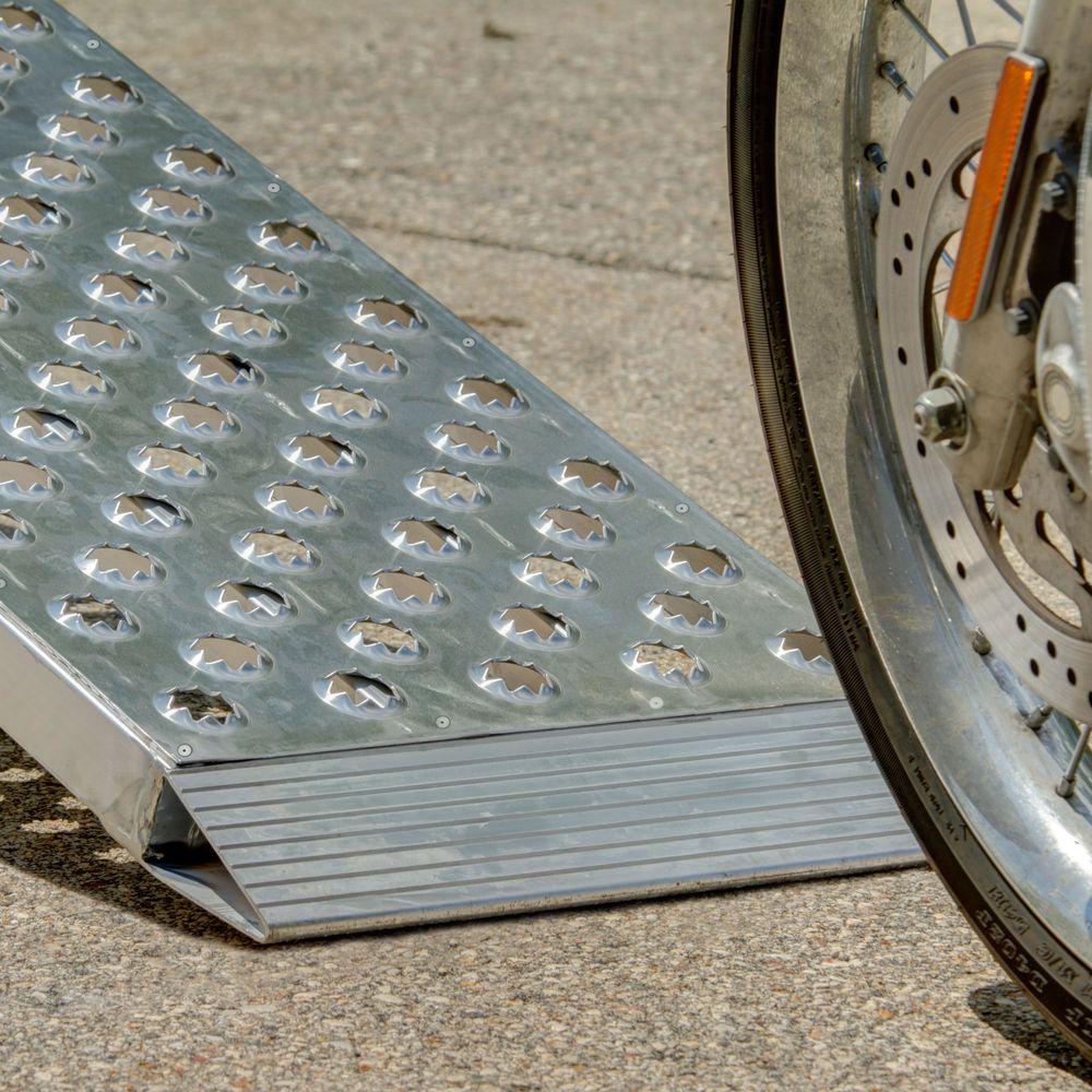 Black Widow Big Boy EZ Rizer™ Arched Folding Motorcycle Ramp | Models MF1-9619-EZ To MF1-14419-EZ | 19" Wide | Capacity Up To 1,500 lb | Horsepower 4 To 90+ HP | For Truck Beds & Trailers