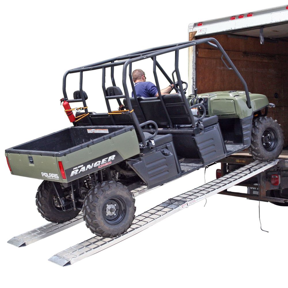 Black Widow Big Boy Folding Dual Runner ATV Ramps | Model MF2-14414-2000-2 | Size 12' L x 14" W | Capacity 2,000 lb. | Horsepower 4 To 90+ HP | For ATV, UTV & Golf Cart Loading