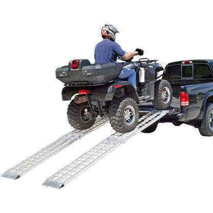 Black Widow Big Boy Folding Dual Runner ATV Ramps | Model MF2-14414-2000-2 | Size 12' L x 14" W | Capacity 2,000 lb. | Horsepower 4 To 90+ HP | For ATV, UTV & Golf Cart Loading