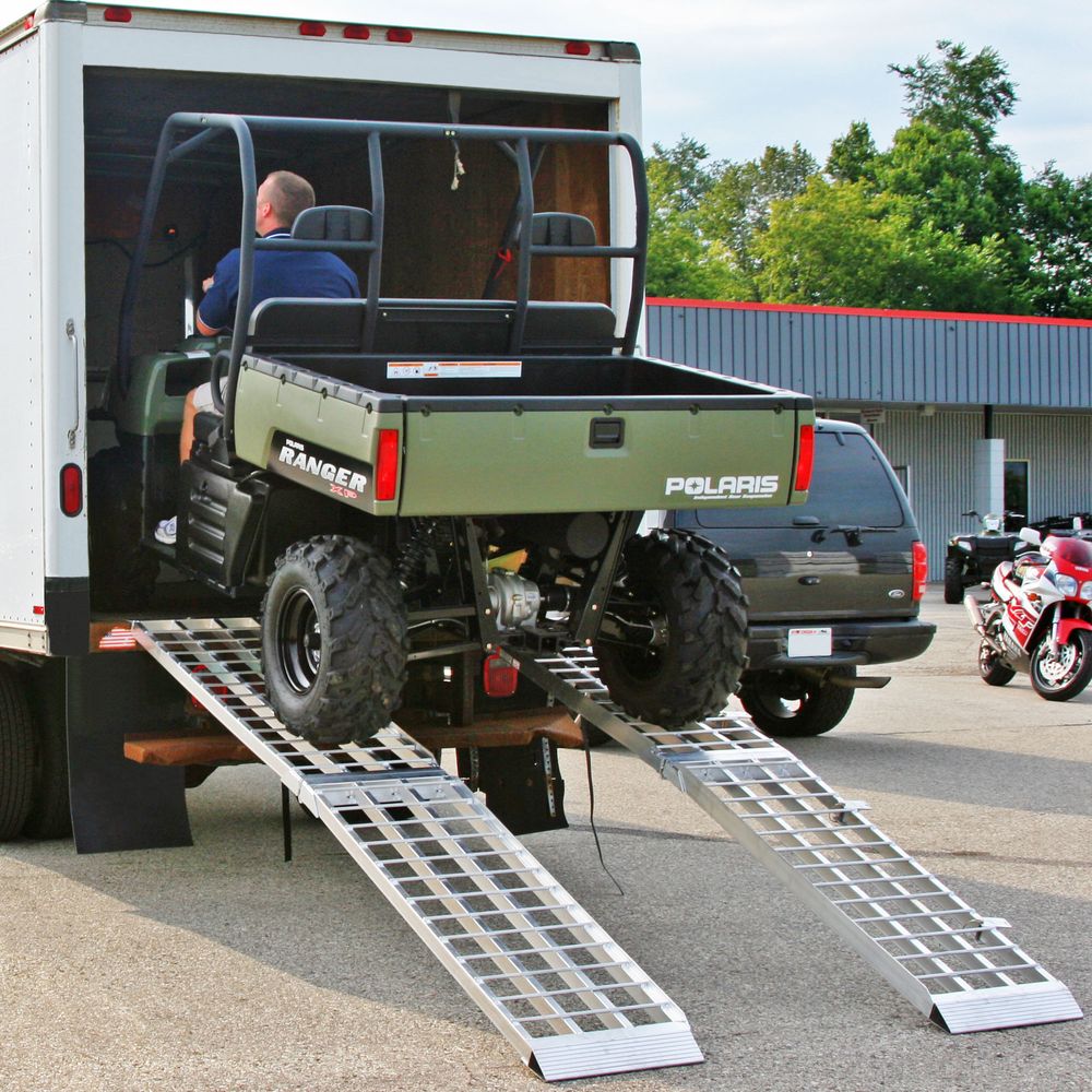 Black Widow Big Boy Arched Folding Dual Runner Ramp | Models MF2-12038 & MF2-14438 | 38" Wide | Capacity 2,500 To 2,000 lb | Horsepower 4 To 90+ HP | For ATV, UTV & Motorcycle Loading