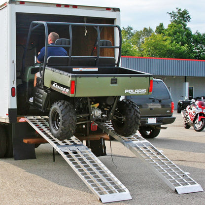 Black Widow Big Boy Arched Folding Dual Runner Ramp | Models MF2-12038 & MF2-14438 | 38" Wide | Capacity 2,500 To 2,000 lb | Horsepower 4 To 90+ HP | For ATV, UTV & Motorcycle Loading