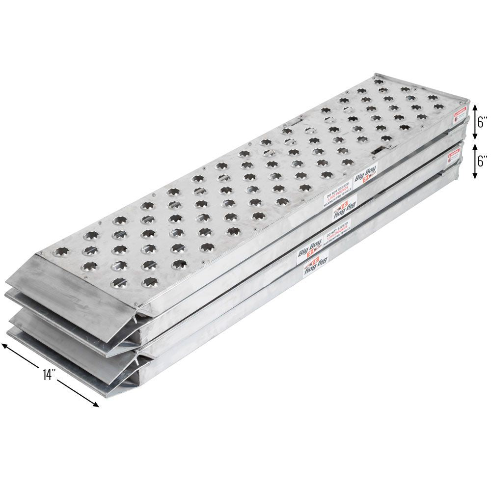 Black Widow Big Boy EZ Rizer™ Arched Folding Dual Runner UTV Ramp | Models MF2-9614-EZ-UTV To MF2-14414-EZ-UTV | Length 8’ To 12’ | Horsepower 4 To 90+ HP | For UTVs, ATVs & Golf Carts