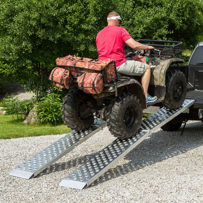 Black Widow Big Boy EZ Rizer™ Extra-Wide Arched Folding Dual Runner ATV Ramps | Model MF2-10819-EZ-ATV | Size 9' L x 19" W | Capacity 3,000 lb | Horsepower 4 To 90+ HP | For ATV & UTV Loading