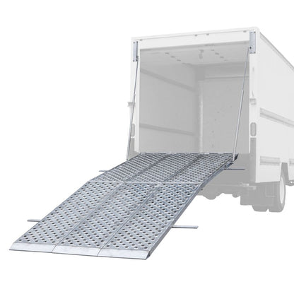 Heavy Duty Ramps Folding Aluminum Three-Ramp System | Model MF3-14457-BT | Size 12' L x 57" W | 3,000 lb. per Axle Capacity | Horsepower 23 HP | For Box Trucks