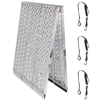 Black Widow Big Boy EZ Rizer™ Extra-Wide 3-Piece Arched Folding Ramp | Lengths 8' To 12' | Wide 57" | Capacity 3,000 To 4,500 lb | For Motorcycle Trikes, Can-Am Spyders & Touring Bikes