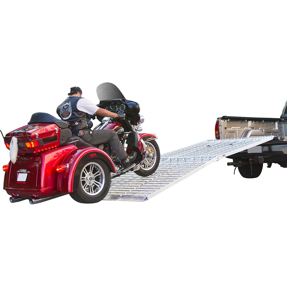 Black Widow Big Boy Extra-Wide 3-Piece Arched Folding Ramp | Models MF3-12057 & MF3-14457 | 57" Wide | Capacity 3,000 To 3,750 lb | For Motorcycles & Trikes