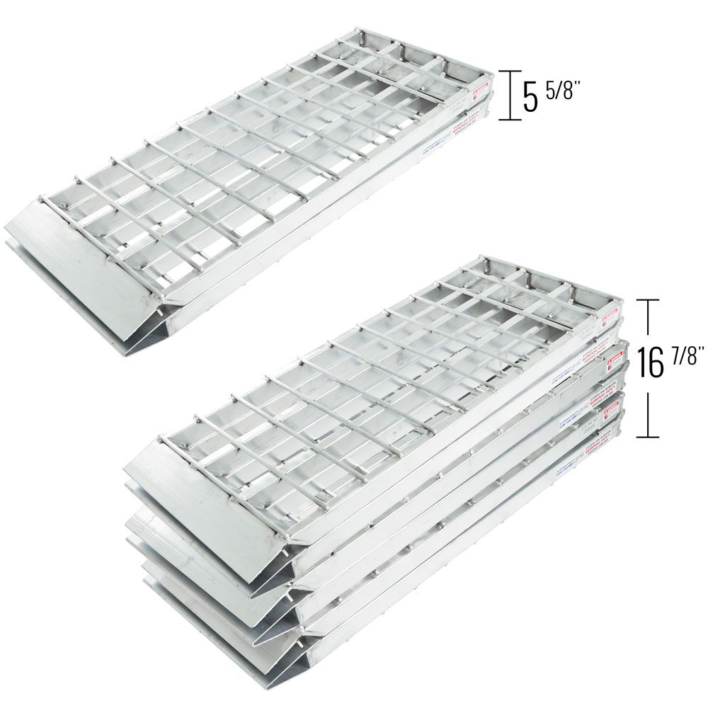 Black Widow Big Boy Extra-Wide 3-Piece Arched Folding Ramp | Models MF3-12057 & MF3-14457 | 57" Wide | Capacity 3,000 To 3,750 lb | For Motorcycles & Trikes
