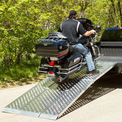 Black Widow Big Boy EZ Rizer™ 3-Piece Arched Folding Ramp | Model MF3-9647-EZ To MF3-14447-EZ | Lengths 8' To 12' | Capacity 1,500 To 3,000 lb | Horsepower 4 To 90+ HP | For Motorcycle, ATV & UTV