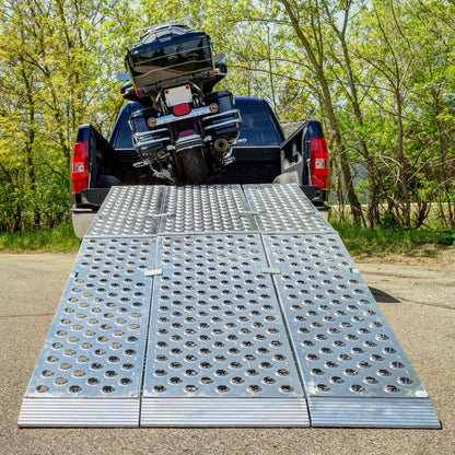 Black Widow Big Boy EZ Rizer™ 3-Piece Arched Folding Ramp | Model MF3-9647-EZ To MF3-14447-EZ | Lengths 8' To 12' | Capacity 1,500 To 3,000 lb | Horsepower 4 To 90+ HP | For Motorcycle, ATV & UTV